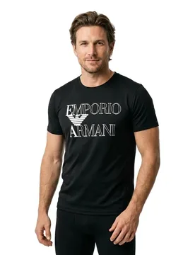 Maglietta A Maniche Corte Em00057_af203 Black M - Emporio armani - FashionsVida
