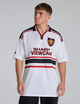 Manchester United 1997-99 Away Shirt White L - FOCO - FashionsVida
