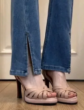 Tacones altos de plataforma con tacón grueso y tira, estilo retro europeo y americano, tejido hueco con punta abierta para mujer, zapatos de verano - Shein - FashionsVida