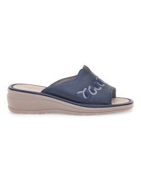 Ciabatte Blu Con Zeppa Made In Italy 7226 40