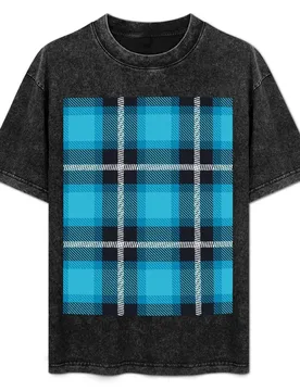 Teal Plaid T-Shirt Simple Trendy Casual T-Shirt - Aliexpress - FashionsVida