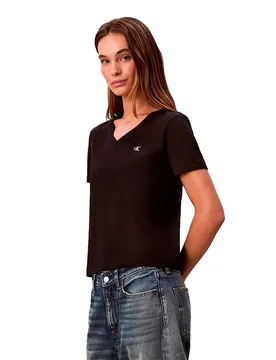 Jeans Maglietta A Maniche Corte Con Collo A V Lv07b205g Black 2XS