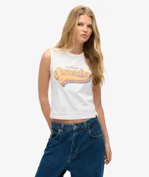 Superdry Damen Vintage Regenbogenweste Weiß - Größe: 40
