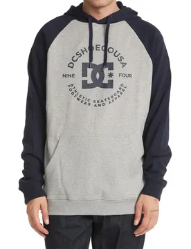 Sweat à Capuche Dc Star Pilot Raglan Heather Grey / Navy Blazer S Homme