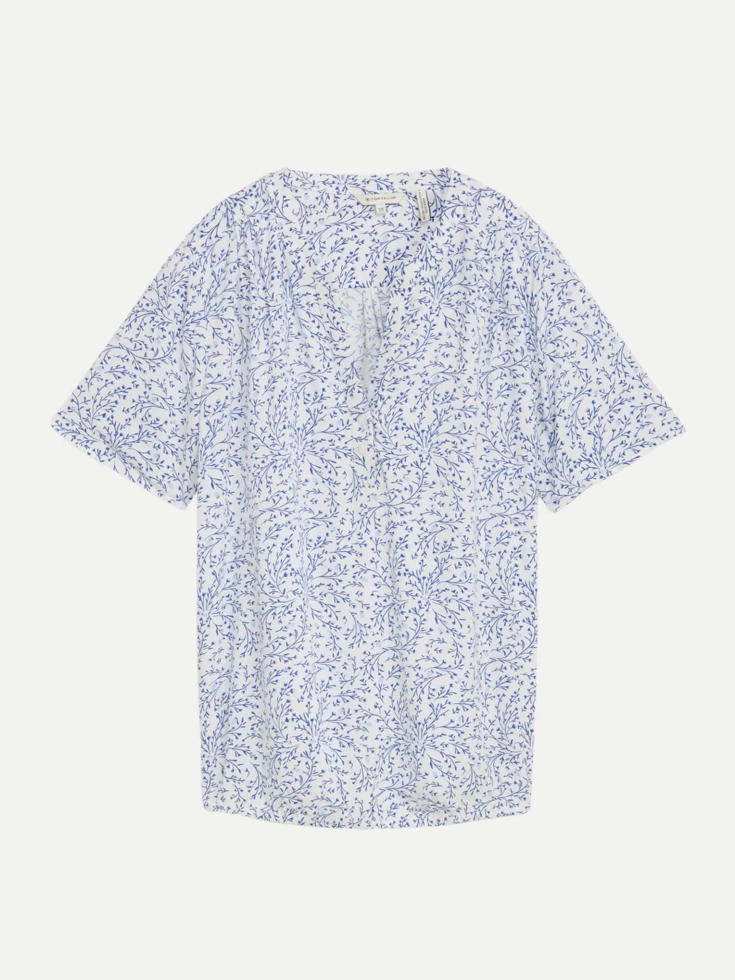 Bluse mit Floral Muster Blau 44 - Tom Tailor Casual - FashionsVida