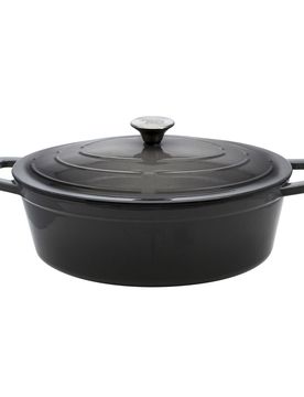 Bräter Gusseisen oval, 5 l grau