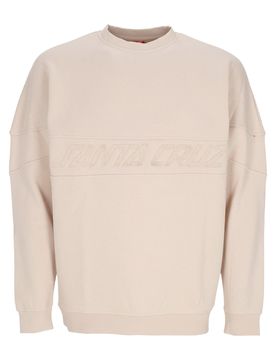 Felpa Girocollo Uomo Tonal Strip Panel Crew Oat