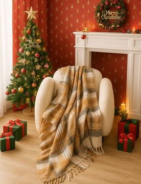 Sinsay - Coperta a quadri - giallo
