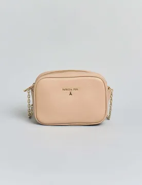 Camera bag color cipria in pelle martellata con tracolla - Patrizia pepe - FashionsVida