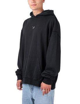 Vintage Oversized Hoodie Washed Black / White XL Herren