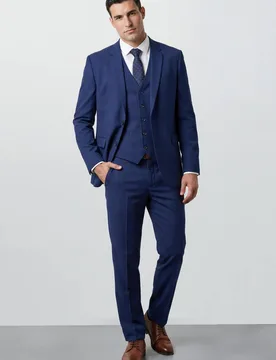 Men's Plus & Tall French Navy Essential Suit Jacket in Dark Blue Size: 54R - Dark Blue - Size: 54R - Burton - FashionsVida