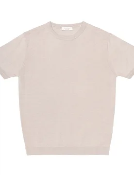 Maglia MM Uomo Pettinato Lino Sand - WOOL & CO - FashionsVida