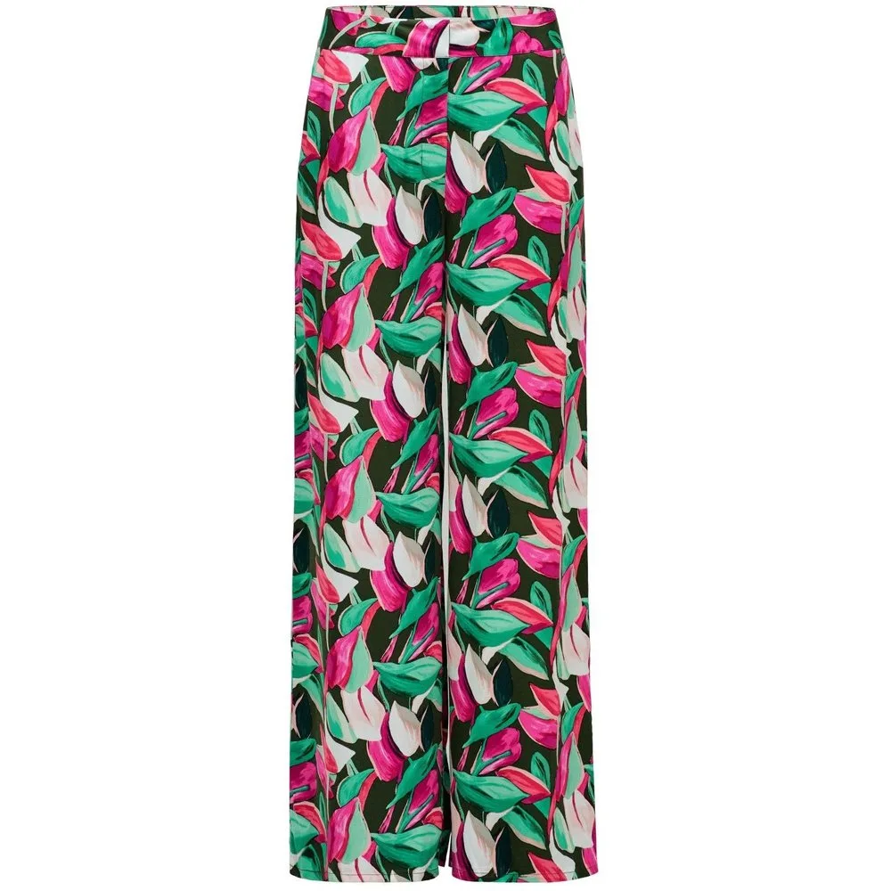 Pantalones regular fit con patrón floral de mujer - Salsa Jeans - FashionsVida