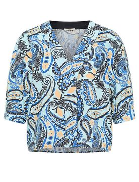 Blusa de lino azul claro 38