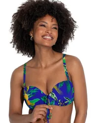 Womens 24911 Santa Cruz Strapless Lightly Padded Bikini Top - Blue Elastane - Size 34d