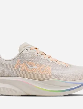 Women's Mach 7 Road Running Shoes in Oat Milk/Alabaster, Size 7 - HOKA - FashionsVida