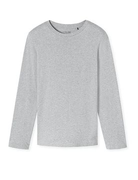 Pyjama Langarmshirt grau-mel grau 52 herren