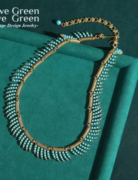 Bohemian Jewelry Vintage Blue Beads Necklace Woman African Weddings Choker Collar Accessories Gold Color Leaf 2026 Trending New - Aliexpress - FashionsVida