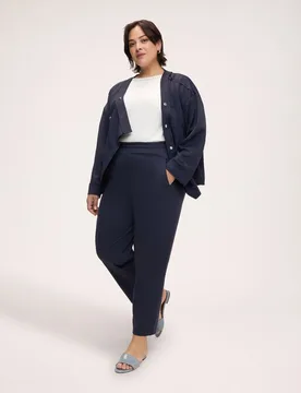 Pantalones de mujer en punto milano con cordón en la cintura ajuste y diseño para el máximo confort - Fiorella Rubino - FashionsVida