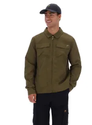 Dark Olive Kasa Zip-Through Overshirt - XS
