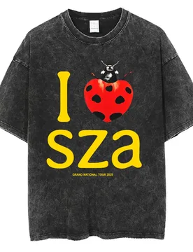 I Love SZA Grand National Tour 2025 Washed Vintage T-shirt Men Women Hip Hop Oversized Tshirt Men's High Quality Cotton T Shirts - Aliexpress - FashionsVida