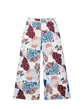 Pantalon Flowing Sea-inspired Print Printed XL - GISELA - FashionsVida