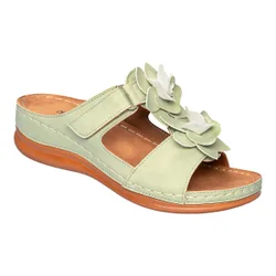 Bequem-Pantolette „Blume“ gruen 39 Damen