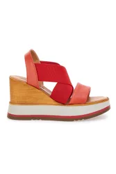 Sandali Rosse Con Zeppa 24953 37