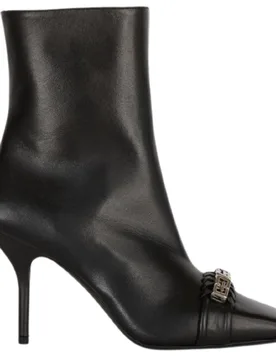 Womens G-Woven Design Black Ankle Boot Heels Leather - Size Uk 6 - Givenchy - FashionsVida
