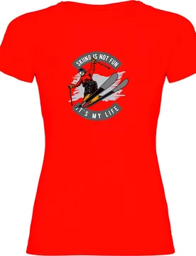 T-shirt à Manches Courtes Skiing Is Not Fun Red M - Kruskis - FashionsVida