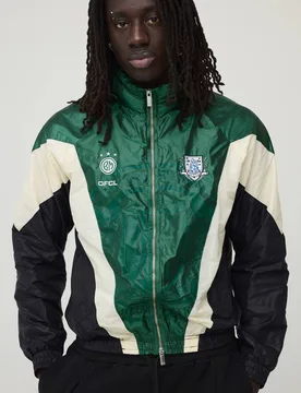 Men's Oversized Funnel Neck Circa 98 Crest Colour Block Track Jacket Black Size Small Black S - boohooMAN - FashionsVida