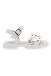 Sandali bianchi con borchie oro e suola chunky AG1728316313 35