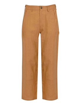 Pantalone Carpenter Effetto Lino Marrone