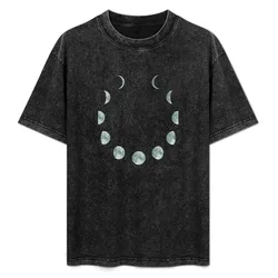 Moon Phases T-Shirt Casual Lightweight Short Sleeve Top