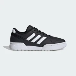 Mens Team Court 2.0 Str Shoes - Black/white Leather - Size Uk 5