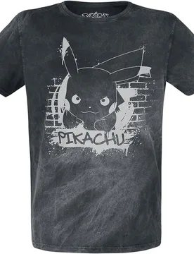 Gaming T-Shirt - Pikachu - Graffiti - S bis 3XL - Größe XXL - schwarz - EMP exklusives Merchandise! - Unisex - unisex - Pokémon - FashionsVida