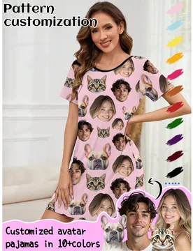 Printstory Camisón Personalizado para Mujer, Personalizado con Cualquier Patrón, Personalizado con Regalos Únicos Adecuados para Familia, Amigos, F - Shein - FashionsVida