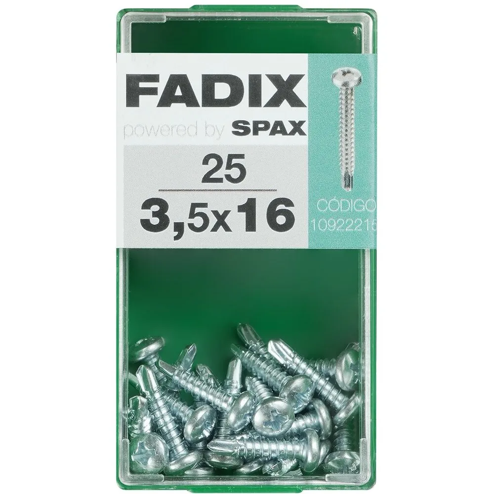 Tornillo Roscachapa Cabeza Redonda Ø3,5 x 16 mm - Caja 25 Uds - FADIX - FashionsVida