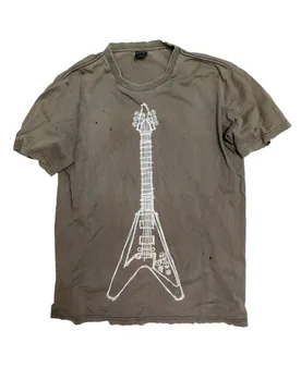 Lmyer NumberNine Archive Short Sleeve Cleanfit Style Destruction Washed Printed Guitar T-shirt Men Casual Tees - Aliexpress - FashionsVida