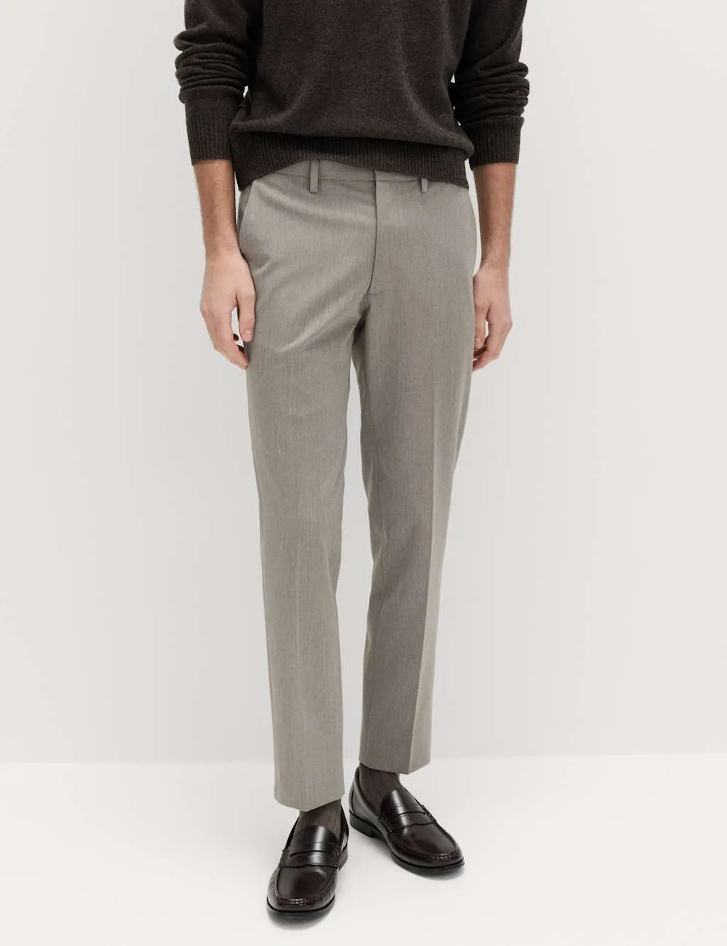 Tailored Fit Trousers Neutral male - M&S - FashionsVida