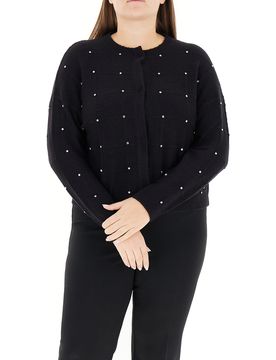 Cardigan con strass NERO M