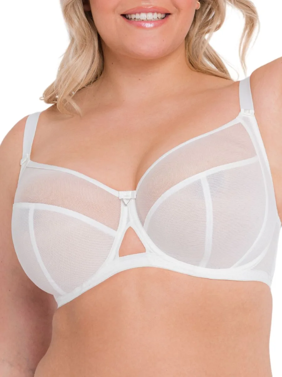 Womens Victory Balcony Bra - White Polyamide - Size 40ff - Curvy Kate - FashionsVida
