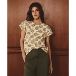 Camiseta de mujer de manga corta con print geométrico