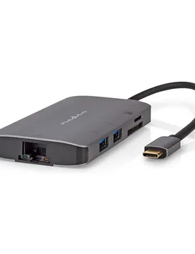 Adaptateur Usb Multiport 7 En 1 Ccbw64240at02 Usb 3.2 Gen 1 Usb-c M-micro Sd/rj45 F/hdmi/sd/usb-c F/3x Usb-a F 5 Gbps Plaqué Or 0.2 M Anthracite One - Nedis - FashionsVida