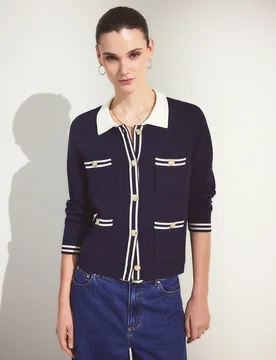 Chaqueta corta con cuello polo de mujer - Woman El Corte Inglés - FashionsVida