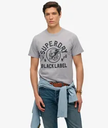 Superdry Herren Black Label T-shirt Dunkelgrau - Größe: S