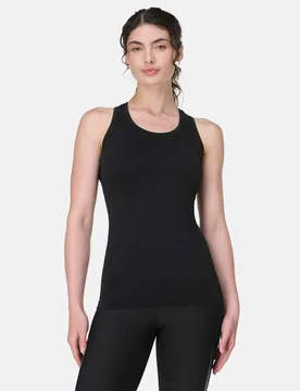 Athlete Workout Crew Neck Seamless Vest Top Black female - Sweaty betty - FashionsVida
