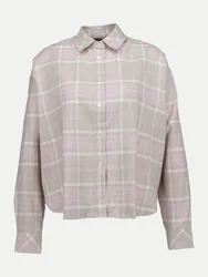 Oversized Flanellbluse Beige 44