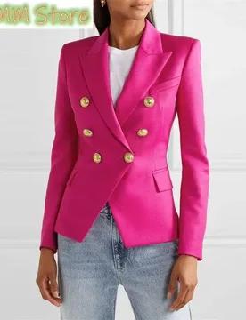 Women's Suit Jacket Spring Autumn New European American Overwear Fashion Double-Breasted Slim Joker Blazer Coat Female Tops - Aliexpress - FashionsVida
