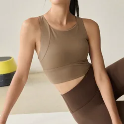 Sujetador deportivo - Camiseta de yoga con absorción de impactos fija, Sujetador deportivo para correr, entrenamiento y fitness para mujeres, Primave